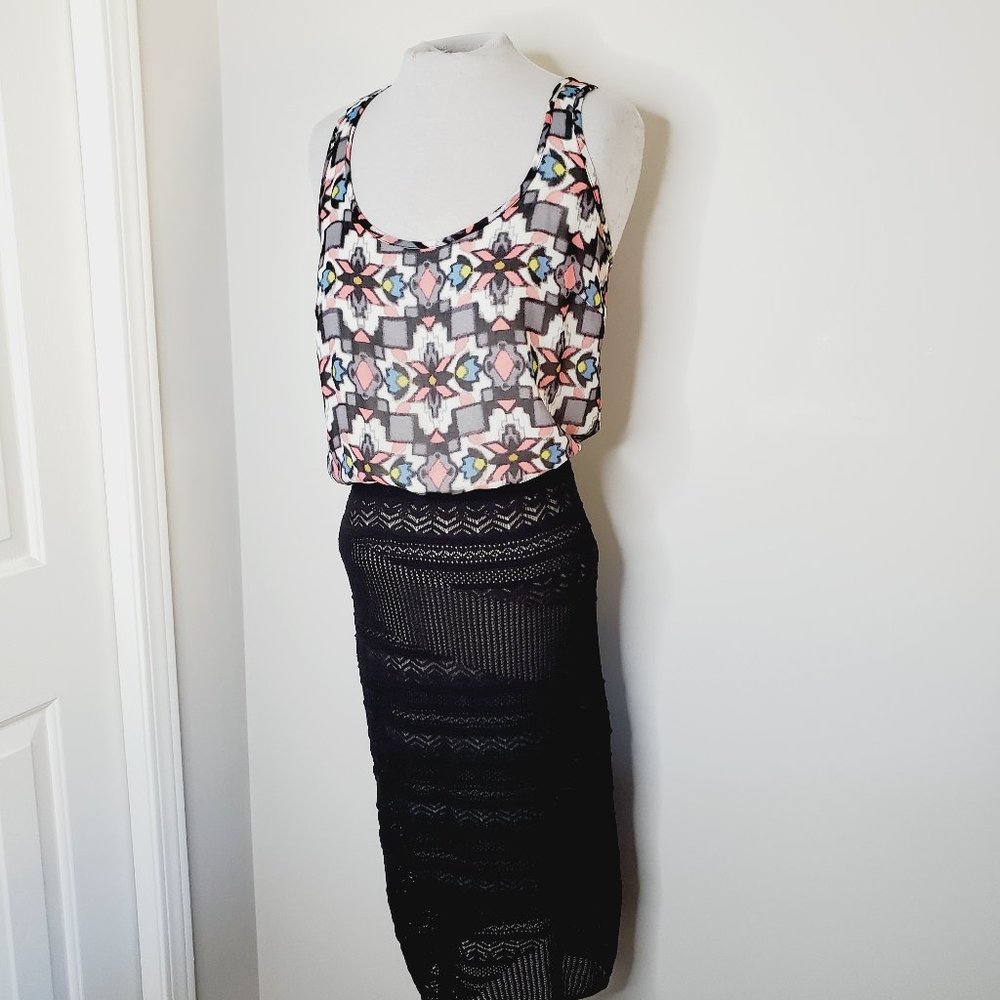 RACHEL ROY Crochet Boho Midi Dress - Picture 2 of 10